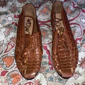 Sam Edelman Women’s Brown Leather Woven Huaraches 10
